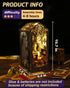 OMEPEA 3D DIY Book Nook Kit Decor - Wooden Puzzle Bookshelf Decor with LED, Bookend Diorama DIY Miniature Dollhouse Kit