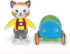 YOTTOY Richard Scarry Collection, Huckle Cat Soft Toy with Busytown Blue Car, 2 in 1 Toy