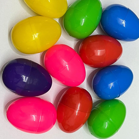 Higoala 24 Pack 2.5" Fillable Plastic Easter Eggs Hunt Party Supply - Assorted Color Plastic Eggs