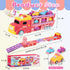 aruemp 12 1 2-Player 3 in Princess Carrier Truck with Girls Car Toys, Race Mode Friction Power Toy Cars with Light
