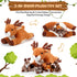 Poen Set 16 Inch Mommy 4 Tummy Plush Deer Stuffed Animal Cuddly Deer Plush with Cute Little Plushes in Her Zippered