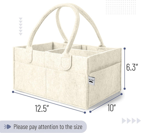 Beige Medium Baby Diaper Caddy Organizer - Stylish Nursery Storage Solution