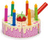 3+ Tender Leaf Toys - Rainbow Birthday Cake Pretend Play Food Toy with Candles and Server, Party Decoration or Gift