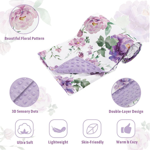 30 40 Inch, Baby Girl Blanket, Sotf Crib Swaddle Blanket, Dotted Backing, Reversible Bedding Soft Blanket for Newborn