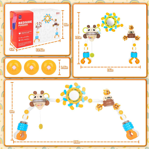 Baby Activity Stroller Arch Toys,Car Seat Toys for Adjustable Bouncer Arch Crib Bassinet Hanging Toys Mobile Clip on