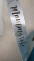 Twinkle Little Star Baby Shower Sash Banner - Mommy to Be White & Gold with Rhinestone Pin