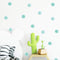ROFARSO 120 Decals 2.2'' Cyan Polka Dots Wall Stickers | DIY Removable Peel & Stick Home Decor