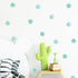 ROFARSO 120 Decals 2.2'' Cyan Polka Dots Wall Stickers | DIY Removable Peel & Stick Home Decor