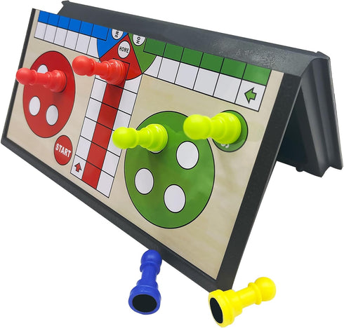 Set, (7.64 7.64 inches) KIDAMI Mini Magnetic Ludo Travel Board Game Folding Design and Light-Weight, Gift for Kids
