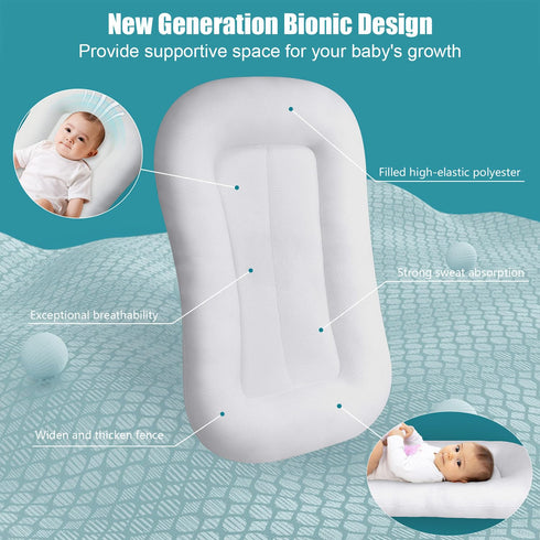 Veayiik Tummy Baby Lounger Portable Infant Support Cushion, Time Mat for Home and Travel, Supervised Use, Baby