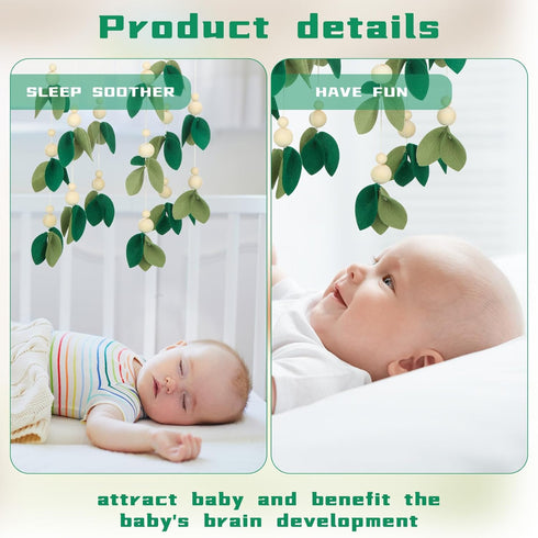Forest Green Dragon Mobile for Nursery - Leaf Design