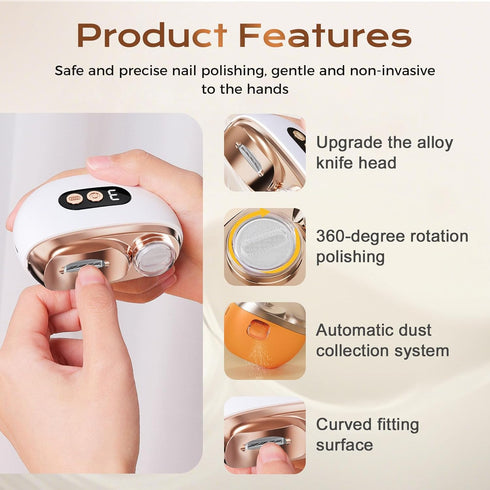 generic 2026 3 1 Trimmer New in Automatic Electric Nail Clipper Strong Power Electric Nail Polisher USB Rechargeable