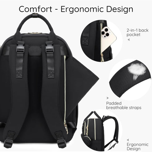 ViveVoy Backpack, Diaper Bag Travel Essential Baby Bag, Multi-Functional Waterproof Quilted Diaper Bag, Baby Essential