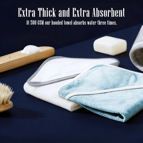 2 Pack 0-7 37.5 37.5 Inch) Baby Bath Towel - Rayon Made from Bamboo, Ultra Absorbent - Ultra Soft Hooded Towels