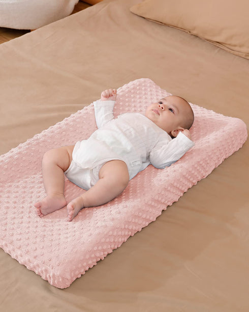 32"/34''x16 Cozy Solid Changing Table Pad Cover Cradle Sheet, Fits Contoured Diaper Changing Pad, Ultra Soft Dots Plush