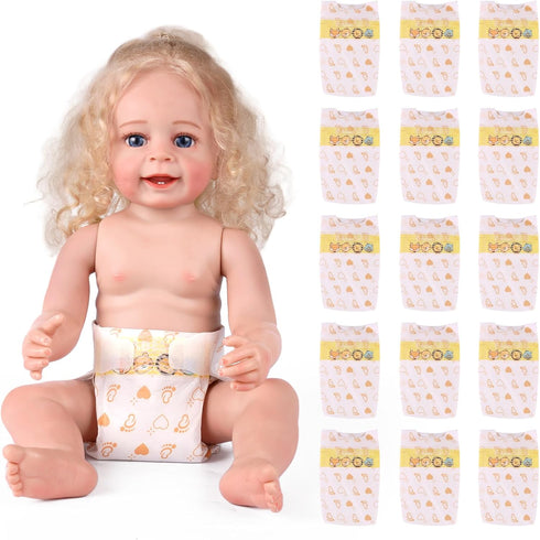 BABESIDE 15 Pcs Reborn Baby Doll Accessories Diapers Set for 17-24 Inch