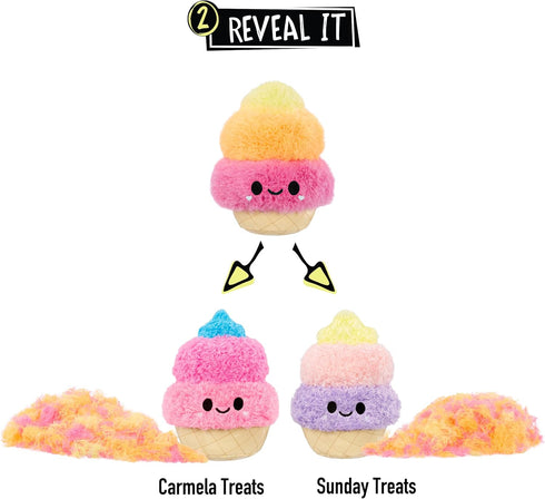 Fluffie Stuffiez Ice Cream Small Collectible Plush, Surprise Reveal Unboxing, Huggable ASMR Fidget DIY