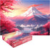 1000 Piece Puzzle for Adults - Iceberg Sakura Jigsaw Puzzles - Cherry Blossom & Mount Fuji Oil Painting