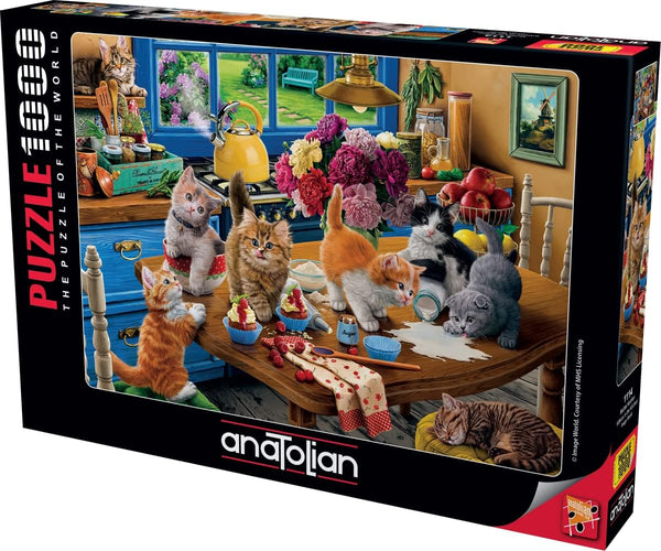 Anatolian Puzzle - Kittens in The Kitchen, 1000 Piece Jigsaw Puzzle, Multicolor