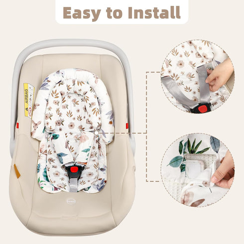 2-in-1 2 Infant Car Seat Insert, Upgraded Newborn Carseat Insert, Breathable & Soft Baby Car Seat Head Support