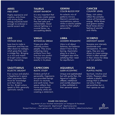 House of Astrology 500 Piece Foil Puzzle from Galison - 20"x20", Beautifully Illustrated, Fun Activity for Zodiac