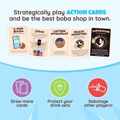 2-5 3rd Sabobatage: The Boba Card Game | Easy Family-Friendly Party Game | Card Games for Adults, Teens & Kids |