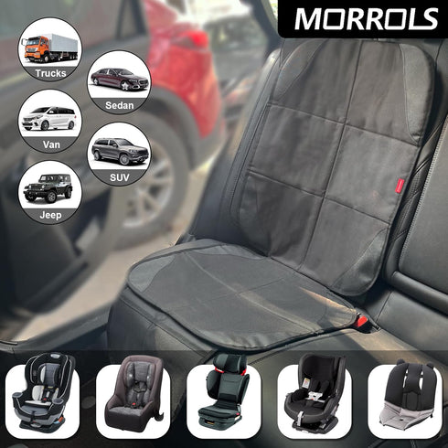 Car Seat Protectors for Child Car Seats,2 Pack Leather Seats Protectors with Non-Slip Bottom Large Mesh Pockets,Waterproof Leather and Fabric Car Seats for SUV, Sedan, Trunk by MORROLS