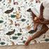 Woodland Forest Animals Baby Blanket - Pine Tree Bear Fox Deer Flannel Fleece, 30 x 40 for Boys Gift