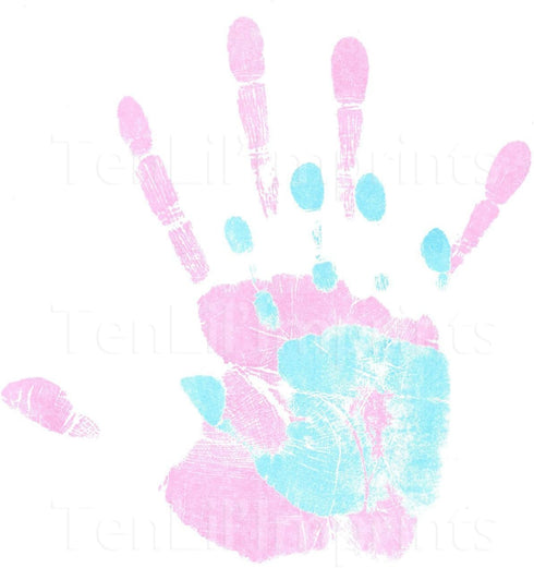 Ten Lil' Imprints Mommy and Me Inkless Handprint and Footprint Kit, Blue