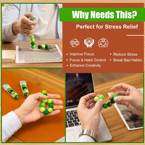 RIVGOT 6-Pack Silicone Magnetic Balls, Fidget Toys, Stress Relief Toys for Adults, Teens, Sensory Toy for Fingers