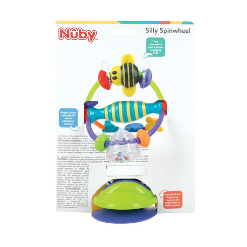 Nuby Silly Spinwheel Toy with Suction Base - Interactive High Chair Toy for Babies and Toddlers (6+ Months)
