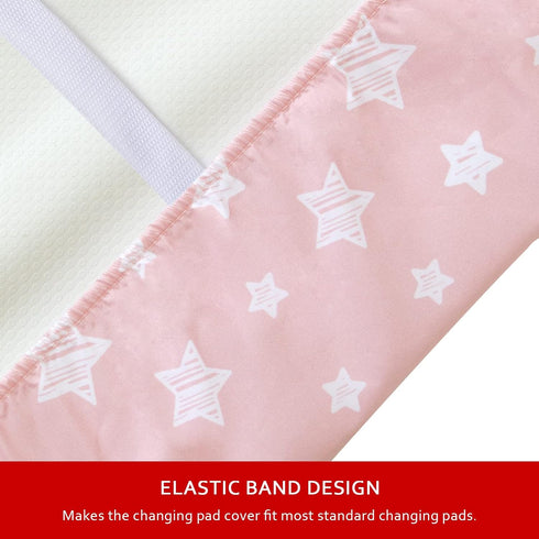 2 Pack, 32"x16" Cozy 2-Pack Changing Pad Cover for Girls Lovely Print Soft Diaper Change Table Sheets, Fit Contoured