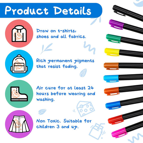 Jutom 38 Pcs DIY Baby Bibs Decorating Kit - 14 Bibs, 14 Stencils, 10 Fabric Markers for Shower Games