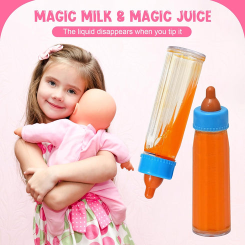 13 Pack Baby Doll Accessories, Feeding & Caring Set with Diaper Bag, Bottles, Pacifiers & Diapers