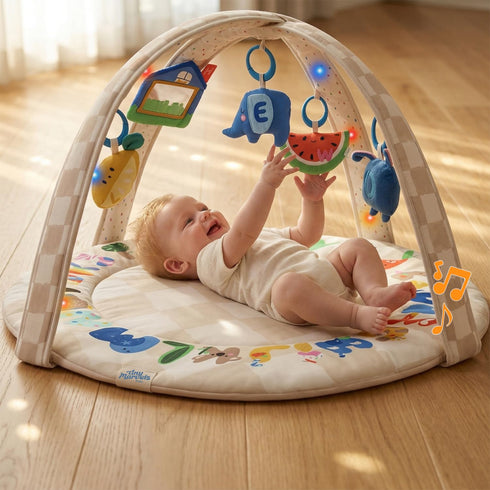 Baby Play Gym & Activity Mat with Light-up Musical Arch, Washable Tummy