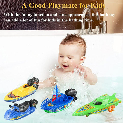 Set, Sailboat (Motorboat+Sailboat+Speed Wind-up Boat Bathtub Toy Funny Windup Speed Boat Bathtub Toy Jet Ski Clockwork