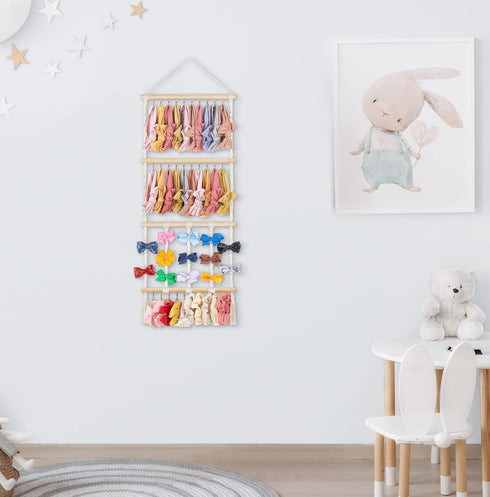 30 Dahey Headband Holder Bow Organizer for Girls Hair Bows Macrame Bow Holder Hair Accessories Hanger Necklace Display