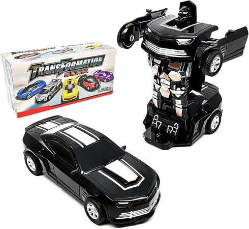 Transforming Toys Car - 2 in 1 Deformation Friction Powered Car Truck (Black)