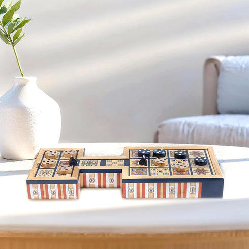 2 4500 Wooden Royal Game of UR,Ancient Strategy Board Game for Players,Beautifully Designed Board with Storage