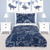 4 Set Set, Pieces Dinosaur Toddler Bedding for Boys, Soft Breathable Toddler Comforter Dino Print Navy, Includes