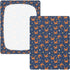 Jynexis 52x28 Crabs Stars Blue Pattern Baby Crib Sheets, Cotton Fitted Crib Sheet, Soft Breathable, Fits Standard