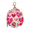 Valentines Heart Round Pacifier Storage Case with Zipper, Portable Pacifier Case for