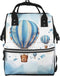 HCBPWVQA Blue Hot Air Balloon Diaper Bag with Changing Pad and Pacifier Holder,