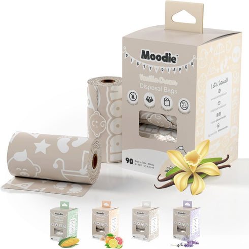 Diaper Disposal Bags (90 BAGS in TOTAL) | VANILLA SCENTED Baby Poop