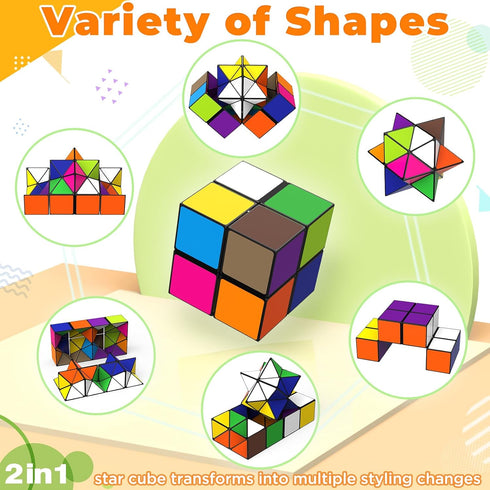 Star Cube Magic Cube Set, 2 in 1 Yoshimoto Cube for Kids and Adults, Toy for Ages 8-12