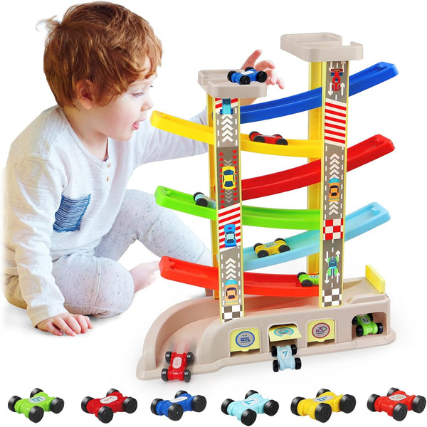 Montessori Toys for 2 3 Year Old Boys Toddlers, Car Ramp Toys