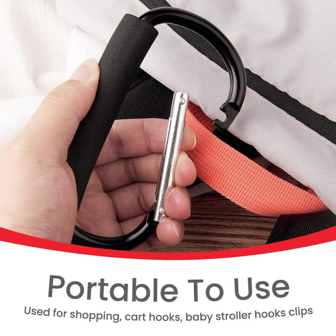 Mommy 2 Stroller Hooks for Hanging Diaper Bags - Stroller Clip and Stroller Accessories Organizer Hook - Pcs Large