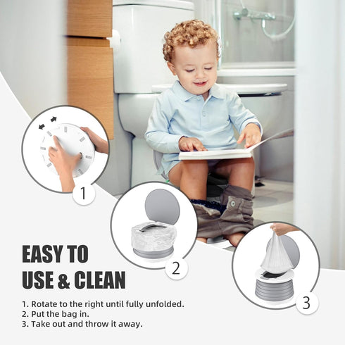 Portable Potty for Toddler Travel Foldable Potty Seat for Toddler Training Toilet for Kids Boys Girls Car On The Go