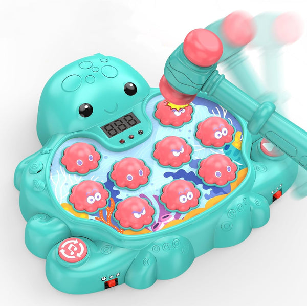 Octopus Vitality Strike Game, Educational Musical Whack-A-Mole Toy with 2 Game Modes,
