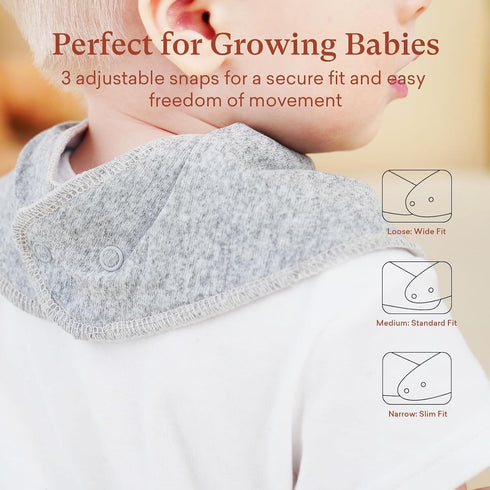 10-Pack Soft Absorbent Baby Bibs - Adjustable Snaps for Infants and Toddlers in Solid Colors